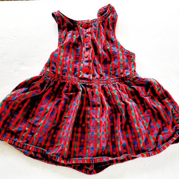 OshKosh B'gosh Other - Vintage Girls Oshkosh Dress Jumper Apples Plaid Size 2T